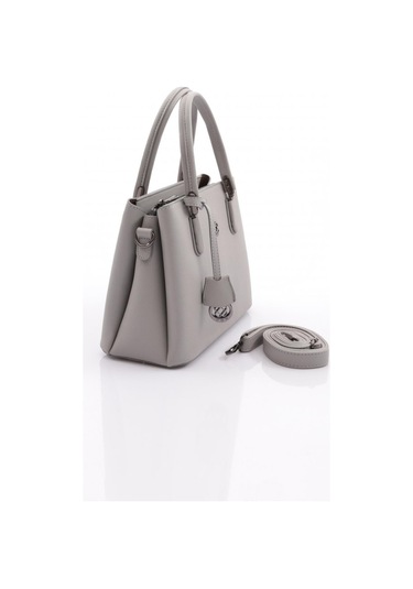 Dgn 549 Kadin Çiçek Süslemeli Fermuarli Çanta 549-2323-R0015 Açık Gri
