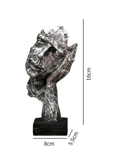 Lijinxu Yüz Soyut Heykel Raf Giriş Yatak Odası Için Gümüş