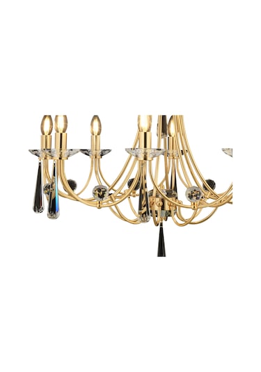 Lampaluce Klasik Metal Altın Renk Avize 8'li 70cm Altın