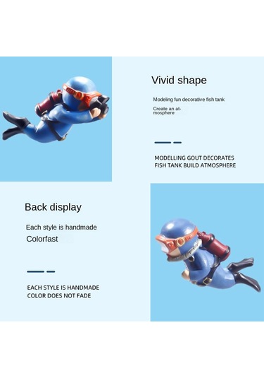 Sones 2 Adet Balık Tankı Dalgıç Akvaryum Süsleri Aquascape Dekorasyonları Normal Mavi