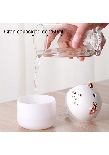 Renkli Ortam Işığı İle Masaüstü Nemlendirici 250 ML Kapasiteli Aroma Difüzör Ev Aromaterapi Nemlendiriciler Difüzörler Yatak Odası Beyaz