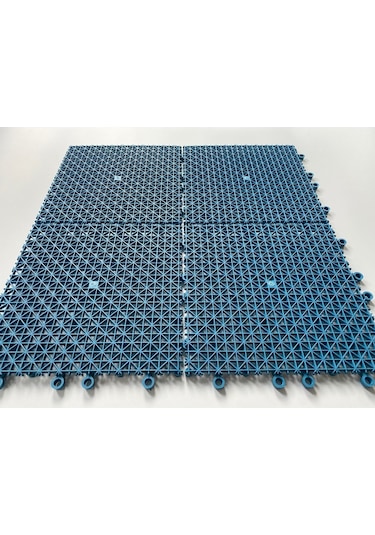 Plastik Kırılmaz Yer Karosu Zemin Kaplaması Mavi 1 M2 16 Adet Mavi