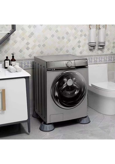 Xianwen 4 Parça Çamaşır Makinesi Titreşim Önleyici Ayak Mat Beyaz - Turkuaz