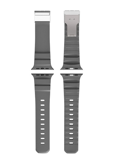Apple Uyumlu Watch 42mm Zore Krd-145 Metal Tokalı Silikon Kordon