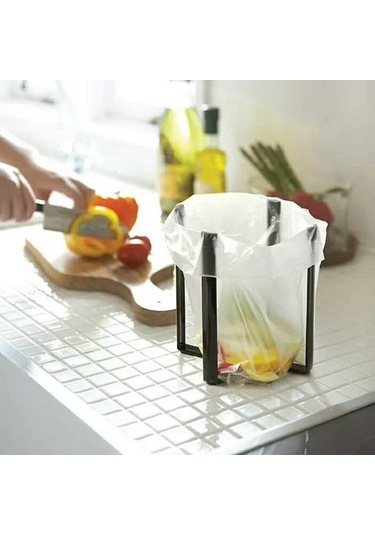 Dancemonkey Cbtx Nordic 4 Kollu Çöp Torbası Tutucu, Katlanabilir Demir Raf - Siyah Yatak Odası Çok Renkli