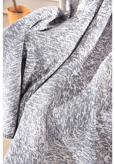 Vicuna Home Pamuklu Çok Amaçlı Ebruli Koltuk / Çekyat Örtüsü Mavi