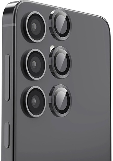Mey İthalat Samsung Galaxy Uyumlu S25 Plus Raze Metal Kamera Lens - Siyah