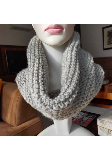 Duman Rengi El Yapımı Unisex Boyunluk Duman