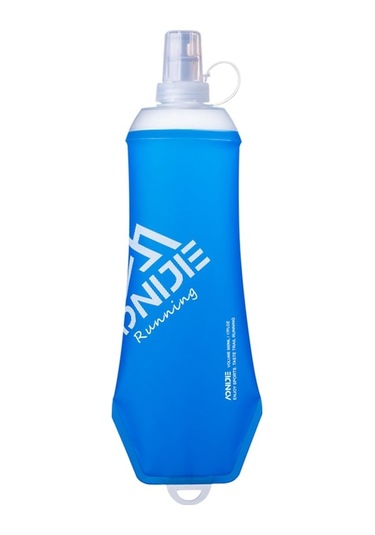 Tpu Materyal 500ml Dış Etkinlikler İçin Katlanabilir Su Flashtası, Temizleme Kolaylığı Ve Sabitleme Özelliği Mavi Mavi