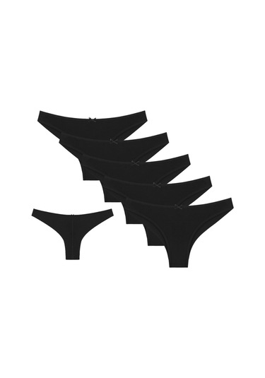 5'li Özel Viskon Kadın Külot 4095s Siyah