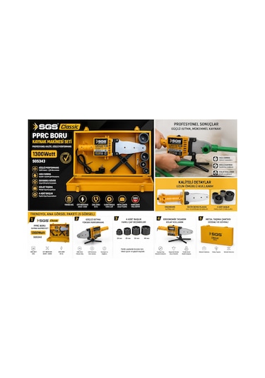 Sgs Sgs343 Classic Pprc Boru Kaynak Makinesi Seti 1300w