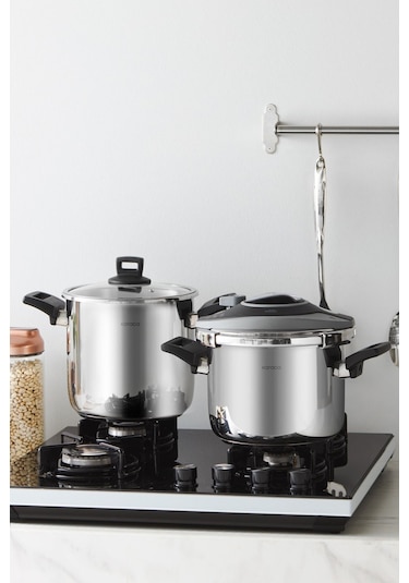 Karaca Breve İndüksiyon Tabanlı Düdüklü Tencere Seti 6+8 Lt