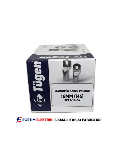 Tügen 16'lık M6 Eko Tip Skp Sıkmalı Kablo Pabucu 25 Adet