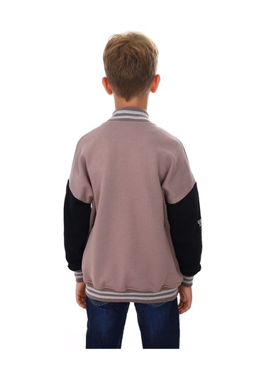 Toontoy Erkek Çocuk Nakışlı Kolej Hırka Kahve