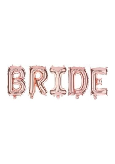 Rosegold Renkli Bride 100 Cm Büyük Boy Folyo Balon Seti