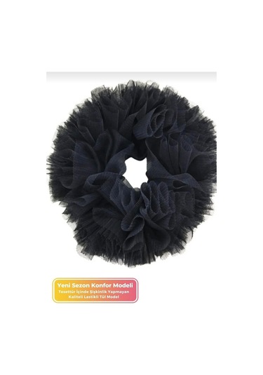 Ultra Konfor Modeli Kaymaz Terleme Yapmaz Tesettür Şal Eşarp Içi Tüllü Lastikli Topuz Tokası Kırmızı - Siyah Siyah