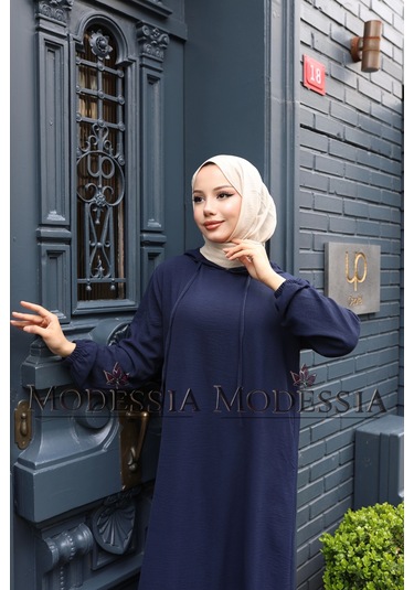 Kadın Lacivert Aerobin Uzun Kapşonlu İkili Takım T0219 Lacivert