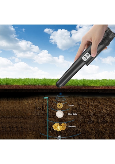 Metal Dedektörü, Taşınabilir Yüksek Hassasiyetli Metal Dedektörü Dokuma Kılıf Çanta İle Tek Tuşla Led Göstergesi Altın Dedektörü Siyah