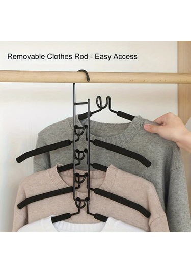 Honeybeeshop Siyah B 12li Ağır Hizmet Köpük Dolgulu Yer Tasarruflu Katlanabilir Gardırop Askısı Siyah-b