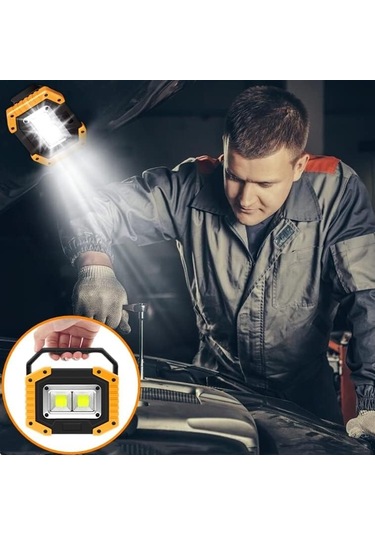 30w Led Çalışma Işığı Şarj Edilebilir Taşınabilir Cob Spot Işığı Süper Güçlü 2000lm Pil Dış Mekan Güvenlik Işığı Usb Su Geçirmez Çok Renkli