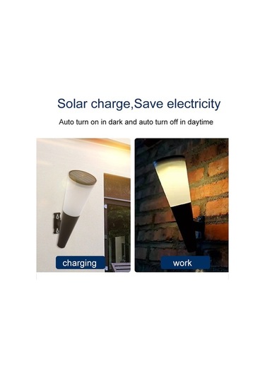 Pazly Güneş Duvar Lambası Dış Mekan Avlu Bahçe Koridor Gece Güvenlik Ip65 Su Geçirmez
