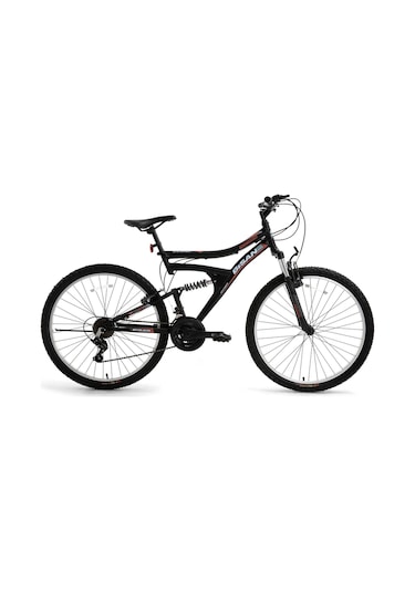 Bisan Ranger 24 Jant 36k Çift Amartüsörli Dağ Bisikleti Mat Siyah - Kırmızı Siyah