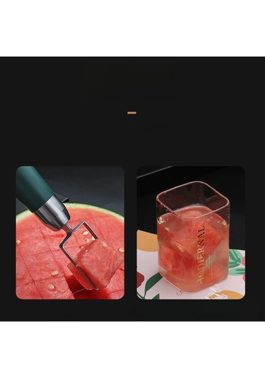 Monyee 304 Paslanmaz Çelik Küçük Kare Meyve Dilimleyici, Kreatif Karpuz Kestiği, Ev Ve Restoranlar İçin Kesme Aleti Siyah Siyah