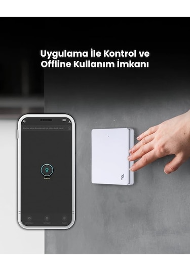 2 Adet Kablosuz Tekli Duvar Anahtar Kendinden Enerjili Ve 1 Adet Akıllı Kablosuz Anahtar Seti