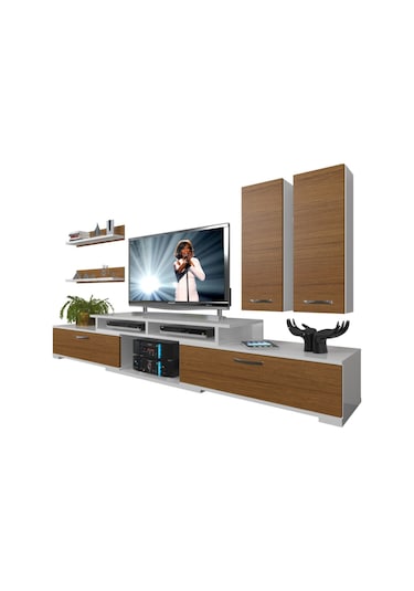 Decoraktiv Flex 5d130 Slm Tv Ünitesi Tv Sehpası Beyaz - Ceviz