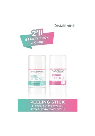 Diadermine Kombucha Çayı Özlü Temizleyici Stick 40 G + Diadermine Matcha Çayı Özlü Peeling Stick 40 G
