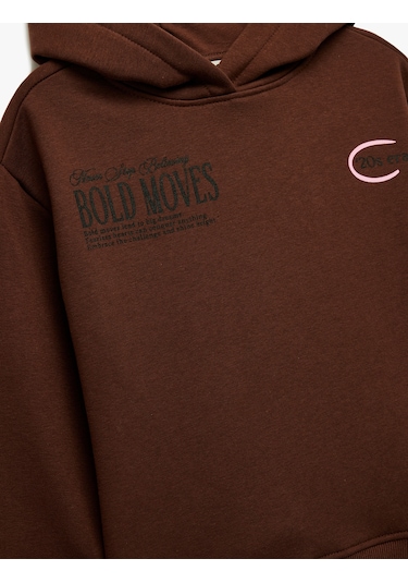 Koton Pamuklu Uzun Kollu Baskılı Oversize Kapşonlu Sweatshirt Kahverengi 6wkg10177ak Kahve Koton Pamuklu Uzun Kollu Baskılı Oversize Kapşonlu Sweatshirt Kahverengi 6wkg10177ak Kahve