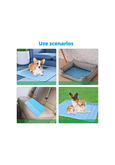 Hangfox Köpekler İçin Soğutucu Buz İpi Yastık - Yazın Serinletici, Soluk Ve Dayanıklı, Makine Yıkama Uygun, Kaymaz Altı - Gri S 50x40cm 4kg'a Kadar Uygun