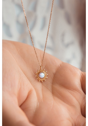 14 Ayar Opal Taşlı Minimal Kolye