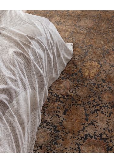 Madame Coco Rochelle King Size %100 Pamuk Baskılı Saten Nevresim Takımı - Bej Ekru