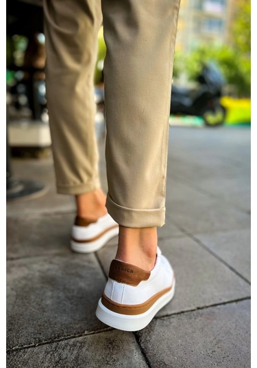 Ch979 - Santoni Gbt Spor Erkek Ayakkabı Beyaz/taba Çok Renkli