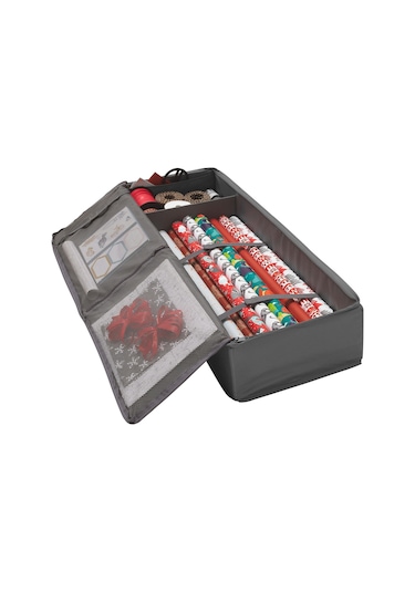 Bölmeli Saklama Kutusu Hurç Ölçü 90x30x15 Cm Meridyendukkan Gri-düzenleme Kutusu Gri