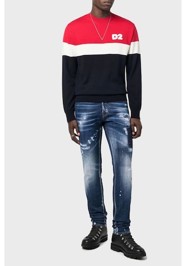 Dsquared2 Erkek Kot Pantolon S71LB1102 S30342 470 LACİVERT Lacivert