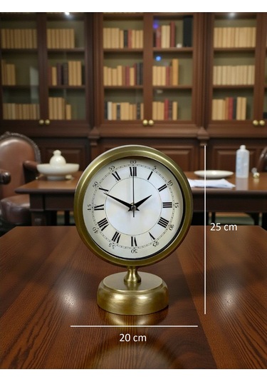 Plentiful Aurum Retro 25x20 Eskitme Metal Masa Saati Sarı
