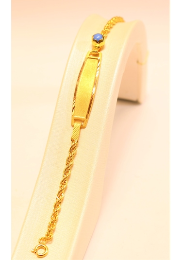 Altın Halat Zincir Bebek Künyesi Guler10000327 Sarı Altın