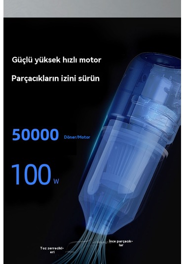 Araba Elektrikli Süpürgesi, Kablosuz, Taşınabilir, Elde Taşınabilir, Küçük, Mini - Beyaz