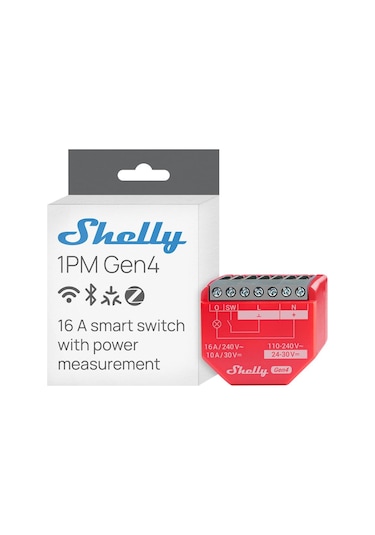 Shelly 1pm Gen4 Enerji Ölçümlü 16a Akıllı Röle