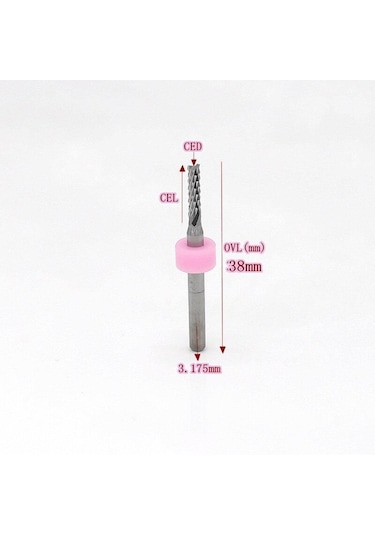 Tungsten Karbür Pcb Kesme Cnc Freze Ahşap İşleme 0.8mm 10 Adet