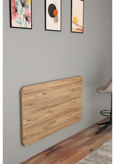 Katlanabilir Duvara Monte Masa - 50x90 Cm Ofis, Ev Çalışma Masası Atlantik Çam