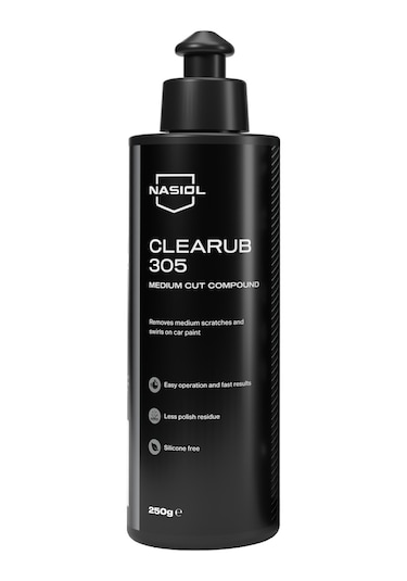 Nasiol Clearub 305 Orta Ağır Çizik Giderici Polisaj Pastası Pasta Cila 250 G Silikonsuz Boya Parlat