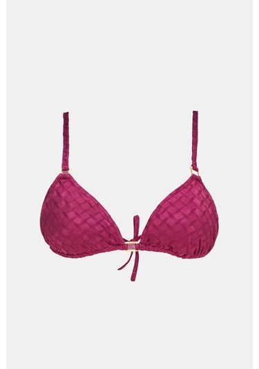 Olympos Mor Dolgusuz Çıkarılabilir Pedli Üçgen Bikini Üst Mor