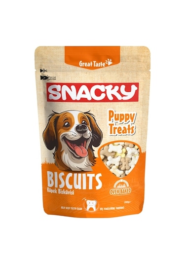 Snacky Biscuits Puppy Treats Yavru Köpek Ödül Bisküvisi 200 G