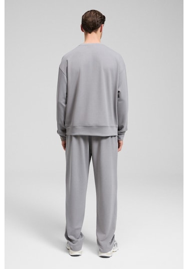 Grimelange Vıento Erkek Bisiklet Yaka Uzun Kollu Regular Fit Gri Sweatshirt Gri