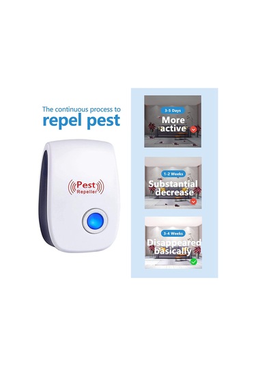 Xurunkeji 6'lı Paket Ultrasonik Haşere Kovucu Elektronik Fişli Kemirgen Fare Hamam Böceği Böcek Kovucu İç Mekan Ev Mutfak, Abd Fişi