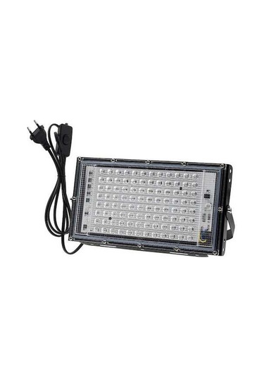 Ulzyvf 1 Adet 50w/100w Led Mor Işık 395nm Rgb Su Geçirmez Ip65 Dış Mekan Projektörü RGB