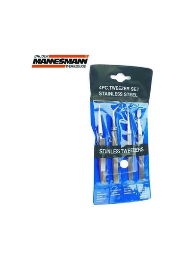 Mannesmann 615 Cımbız Seti 4 Parça Paslanmaz Eğri Düz Nokta Çapra